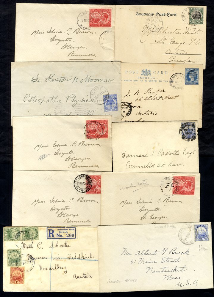 Accumulation Of Covers Or Cards Mainly 1890 To 1920's All With Village Cancels. Noted - Ireland Island, Warwick East & W - Altri & Non Classificati