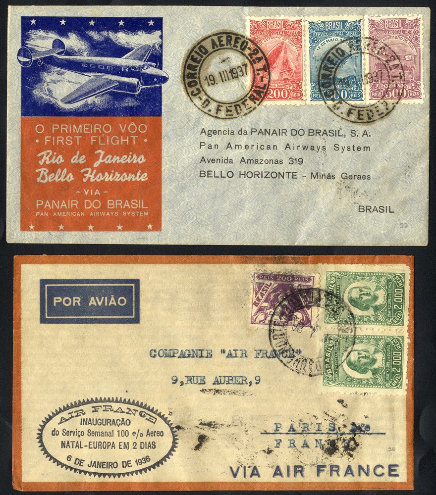 1934-37 Range Of Flight Covers Incl. Condor Service R. Grande/Rio/Natal Folded Leaflet Of Fares For Passengers, Cargo &  - Other & Unclassified