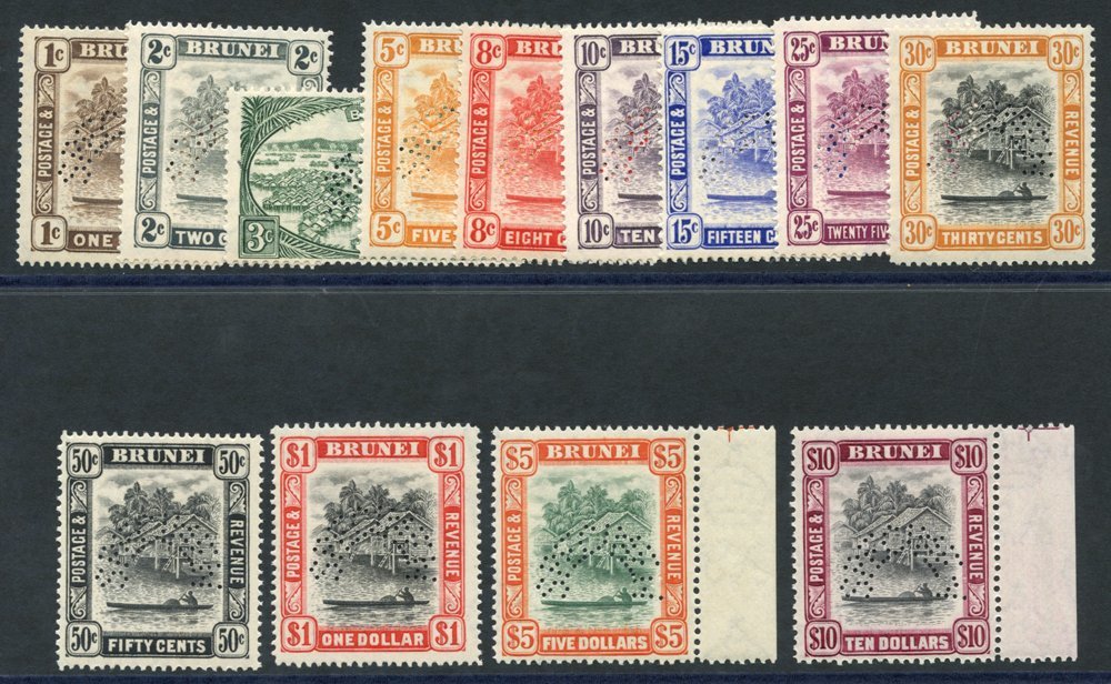 1947-51 Colours Changed Set (excl. 6c) Perf SPECIMEN, Fresh UM (the $5 & $10 Vals Are Marginals, SG.79s/92s, Cat. £325. - Autres & Non Classés