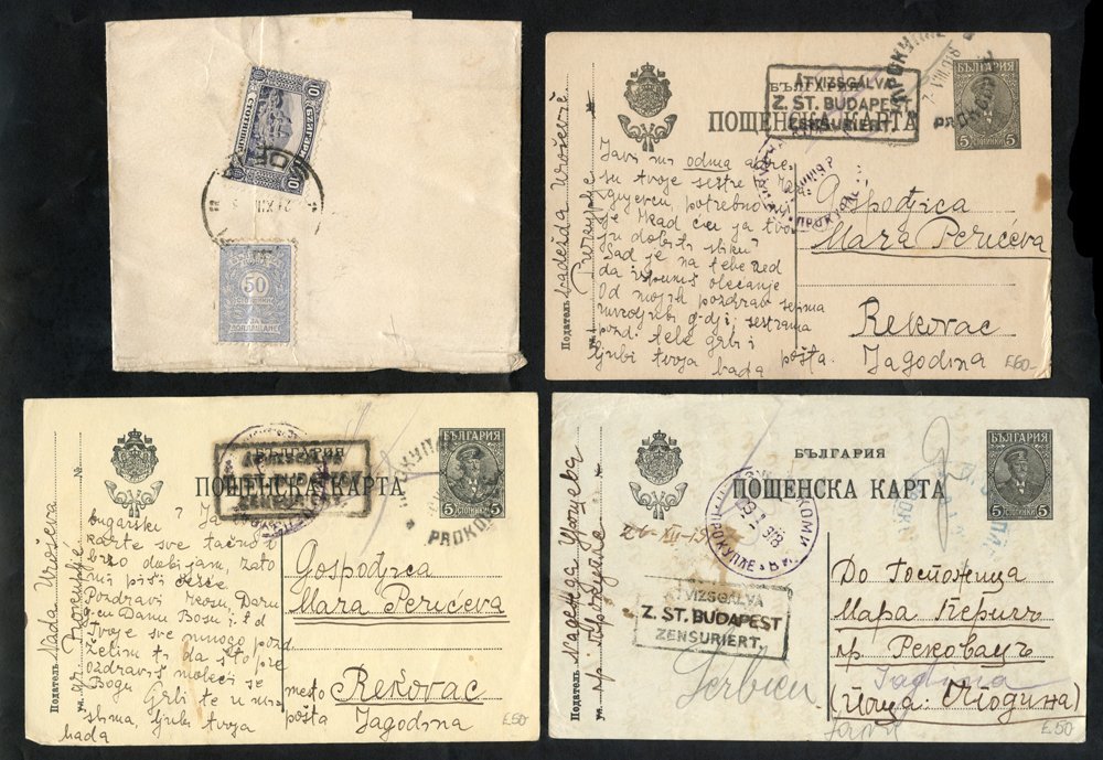 1918-21 Postal History Selection With 1918 5st Postal Stationery Card To REKOVAC Cancelled PROKOUPLE Bilingual D/stamp,  - Altri & Non Classificati