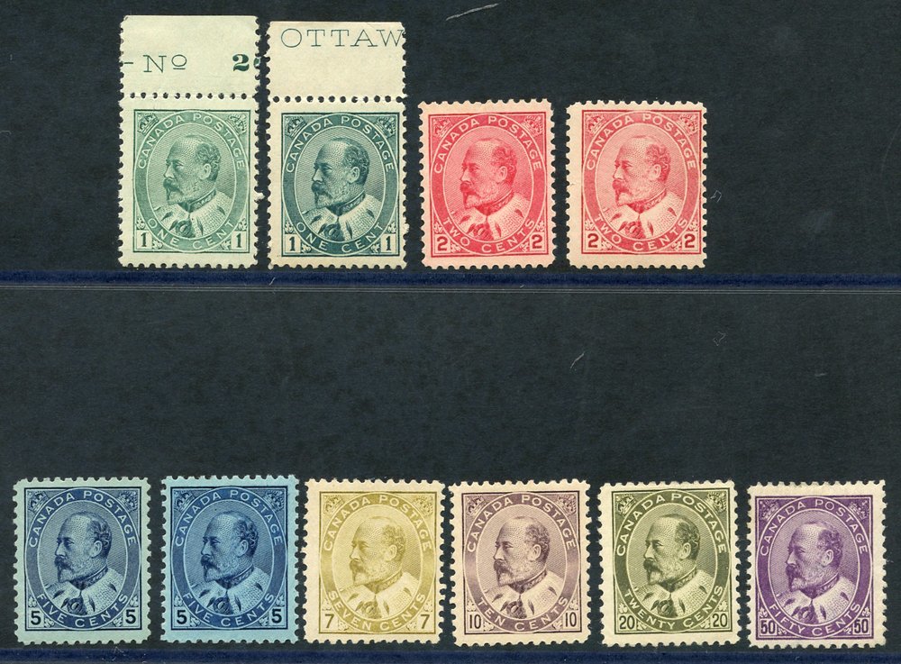 1903 KEVII Basic Set + Extra 1c, 2c, 5c Shades, 50c Gum Thins O/w Fine M, SG.173/187. (10)  Cat. £1140 - Sonstige & Ohne Zuordnung