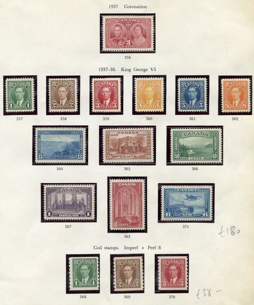 1937-51 M Or UM Range Of Complete Sets Housed In Mounts On Leaves Incl. Defin Sets Of 1937, 1942 War Effort, 1946 Peace, - Altri & Non Classificati