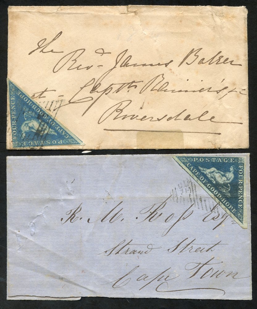 1854 Envelope From Swellendam To Riversdale With 4d (margins But Touched At Top) Lightly Tied. A Swellendam AP.7.1854 Do - Other & Unclassified