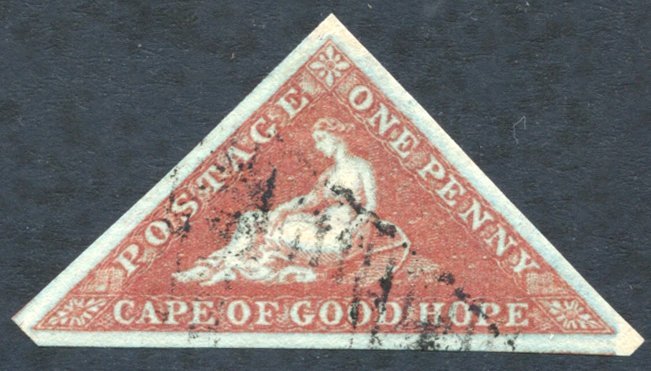 1853 1d Deep Brick-red On Deeply Blued Paper, VFU Example, Large Even Margins, Light Cancellation, SG.1a. - Altri & Non Classificati