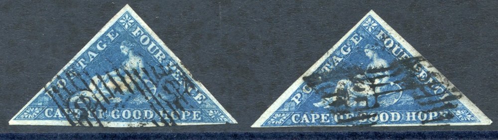 1853 4d Deep Blue On Deeply Blued Paper, Two Used Examples, One Has Good Margins On Two Sides But Close Margin At Base.  - Other & Unclassified