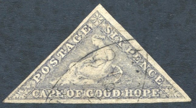 1862 6d Slate-lilac On Blued Paper, Good Margins, Used With Part Oval Registered 1865 Cancel, SG.7c. - Other & Unclassified