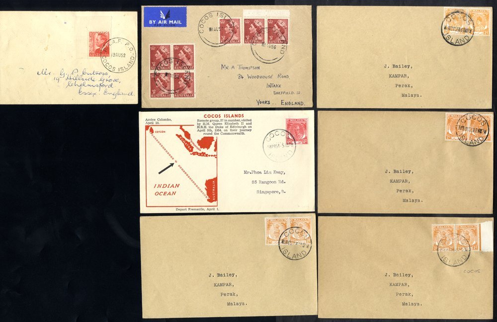 1950's Covers (7), Two With Australian Stamps In 1952 & 1956, The Others Have Different Malay States Stamps, Two With Ke - Altri & Non Classificati