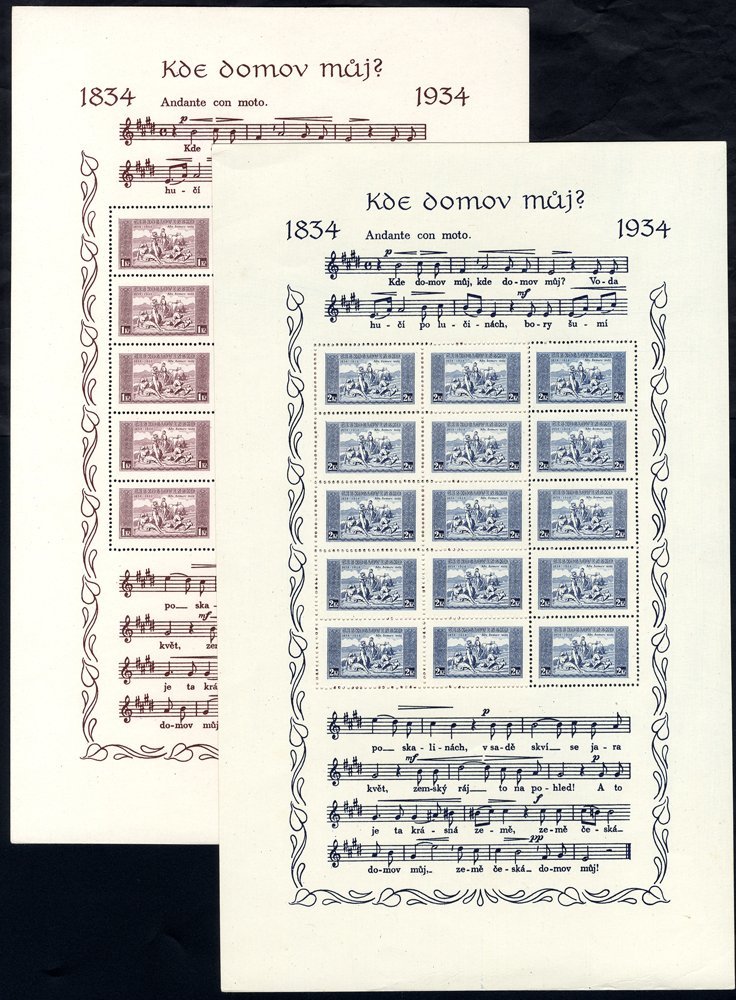1934 National Anthem Music M/Sheet, Unused Pair In Original Folders As Issued, RPS Cert. Accompanies, SG.MS334a. (2) Cat - Other & Unclassified