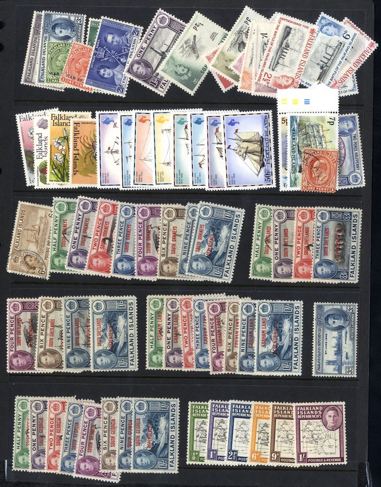 FALKLAND ISLANDS & DEPENDENCIES M Range Incl. 1938 Defins - Most To 5s M (Cat. £260), DEPENDENCIES KGVI Sets Of Eight X4 - Other & Unclassified