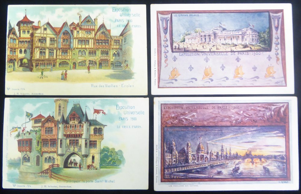 1900 Exposition Universelle Paris Collection Of Cinderella Labels Commemorating The Event, Range Of 339 Different Design - Sonstige & Ohne Zuordnung