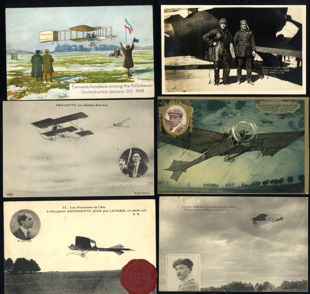 1908-26 Aviation Range Of PPC's (16) Depicting Early Aviators & Planes, Mostly Pre-WWI With Aviation Meeting, Pilots Lat - Autres & Non Classés