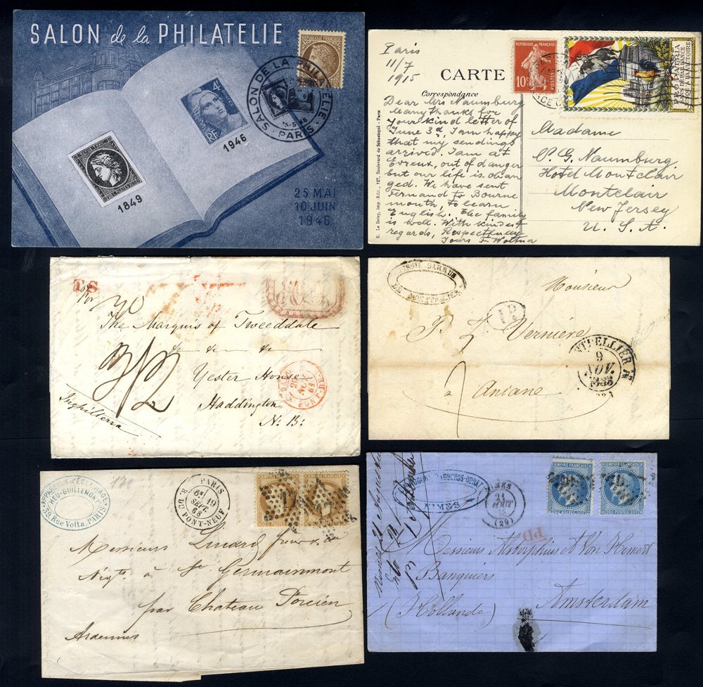 Selection Of Covers & Cards From Pre-stamp (7) To C1940s Incl. 19th Century Frankings, Exhibition Postcards Etc; Also A  - Altri & Non Classificati