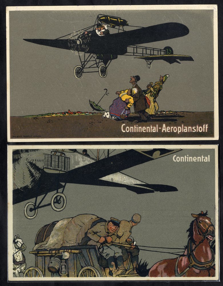 1918 Publicity Postcards For Continental Tyres (7 Different). - Other & Unclassified