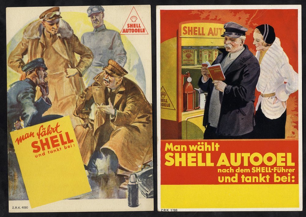 1930's Shell Advertising Publicity Cards, Unused (2 Different). - Other & Unclassified