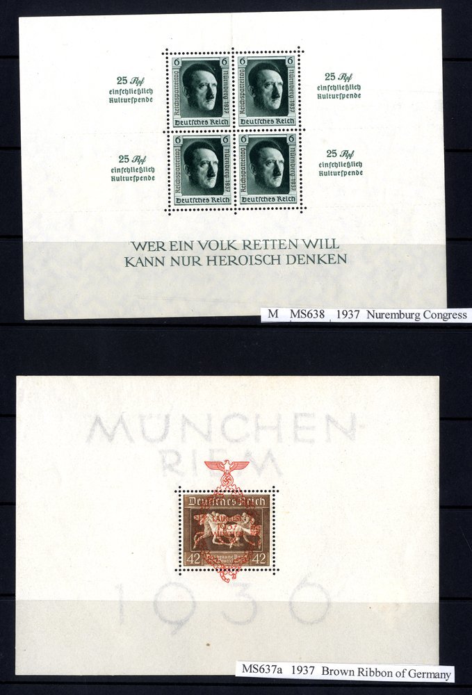 MISCELLANEOUS Range On Hagner Leaves Incl. Third Reich Period M/Sheet (6), East Germany M/Sheet 1955 Engels M/Sheet Impe - Other & Unclassified