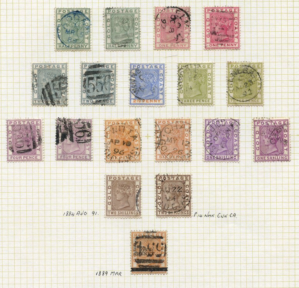 1884 CCA ½d (2), 1d (2), 2d (2), 2½d, 3d (2), 4d (2), 6d (2), 1s (2), 2s (2), FU Mainly Fine C.d.s, SG.11/19a, 1889 1d O - Other & Unclassified