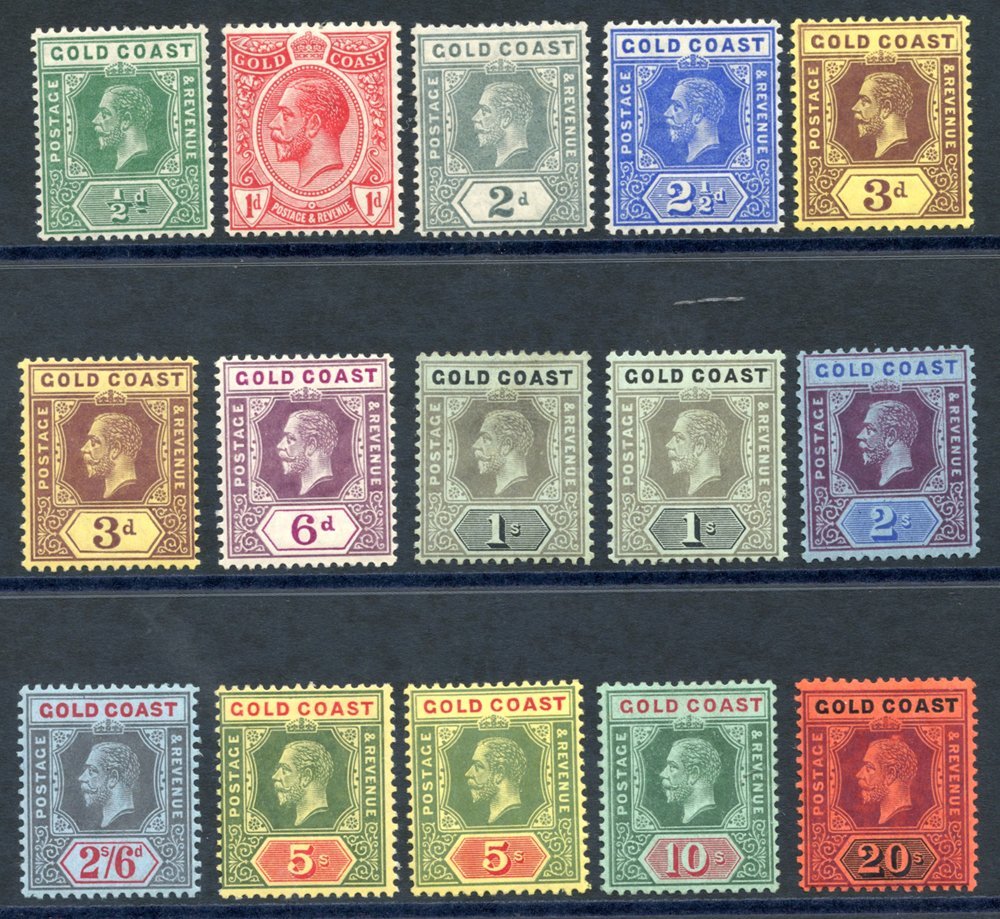 1913-21 MCCA Set, Fine M + Extra 3d, 1s & 5s Values, SG.71/84. Cat. £315 (14) - Other & Unclassified