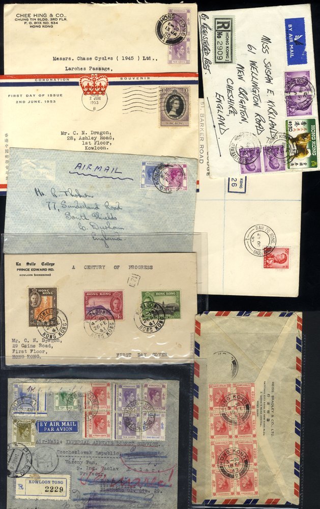 20th/21stC Group KGVI/QEII Covers & Postcards, 1938 Multiple Franked Registered Airmail Cover To Czech Republic Via Gree - Autres & Non Classés