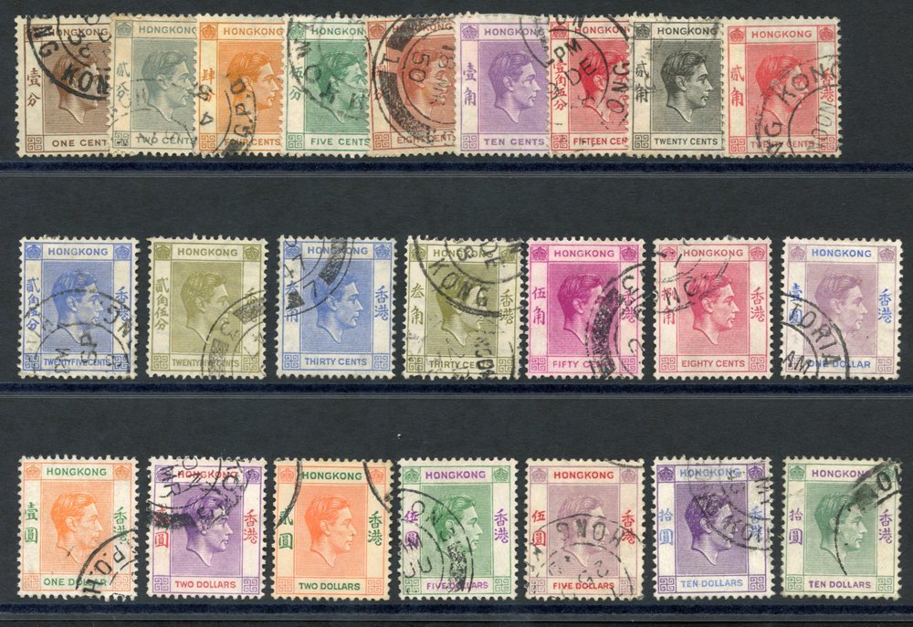 1938-52 KGVI Defin Set, Complete VFU, SG.140/162. (23) Cat. £250 - Other & Unclassified