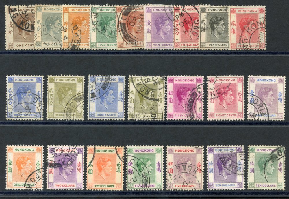 1938-52 KGVI Defin Set, Complete VFU, SG.140/162. (23) Cat. £250 - Autres & Non Classés