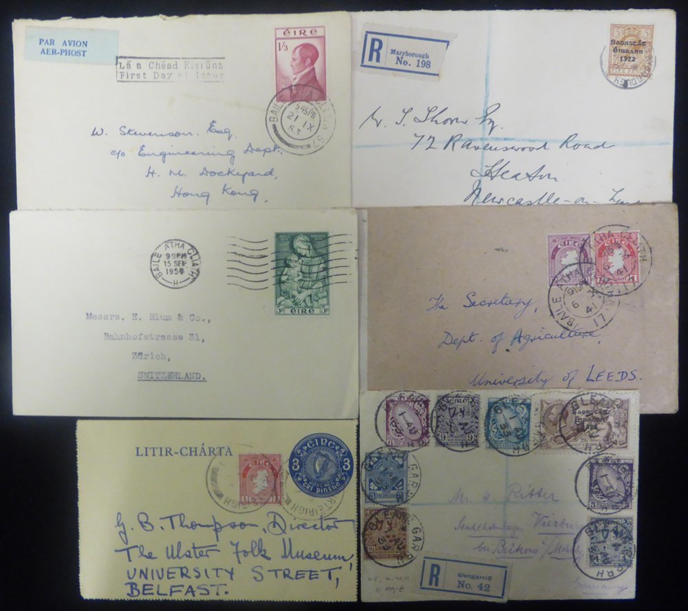 1923-98 Covers Or Cards (12), Of Note A 1933 Registered Cover To Germany With Values To 2/6d And A 'Thom' 5d On Register - Autres & Non Classés