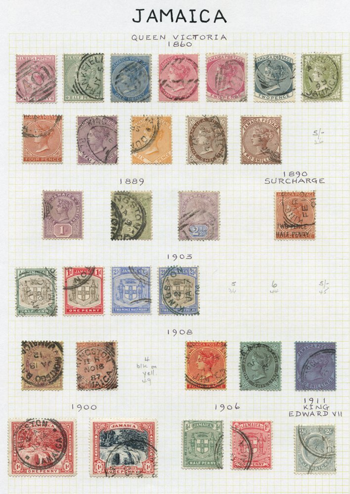 1860-1966 VFU Collection On Leaves Incl. 1870 To 2s Venetian Red, 1889 Set Of Three, 1890 2½d On 4d Surcharge, 1905-11 T - Other & Unclassified