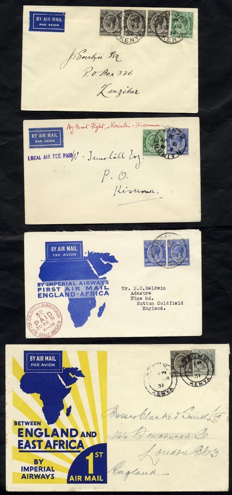 1931 Imperial Airways First Flight Kisumu - London 10.3.31 Official Rising Sun Cover With Official Letter Sent To Busine - Altri & Non Classificati