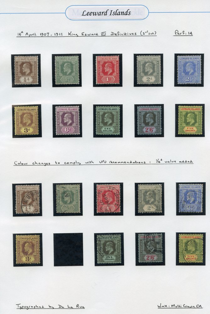 1907-11 MCCA Set, Fresh M, Another Set VFU (excl. 6d Value), SG.36/45, Also Odd Extra Shade & 2½d Wide 'A' Variety. (27) - Autres & Non Classés