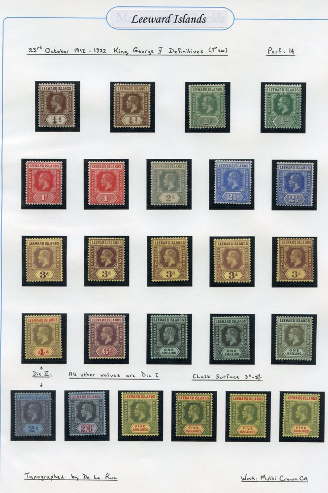 1912-22 MCCA Collection On Leaves Incl. Full Set M Incl. Extra Shades Etc. Plus Low Vals In Blocks & FU Vals To 2/6d, Fr - Altri & Non Classificati