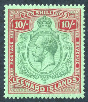 1928 10s Green & Red/green, UM Showing Variety 'broken Crown & Scroll' SG.79b. (1) - Autres & Non Classés