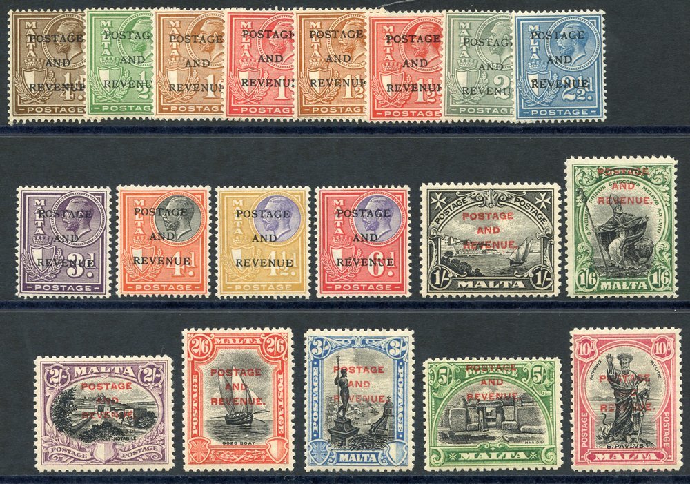 1928 Postage & Revenue Optd Set, Fine M, SG.174/192. (19) Cat. £200 - Other & Unclassified