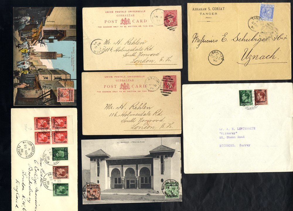 1890-1939 Covers Or Cards (17), Ten Of Which Cancelled At Tangier, Others At Fez, Casablanca, Rabat, Mazagan & Tetuan. - Altri & Non Classificati