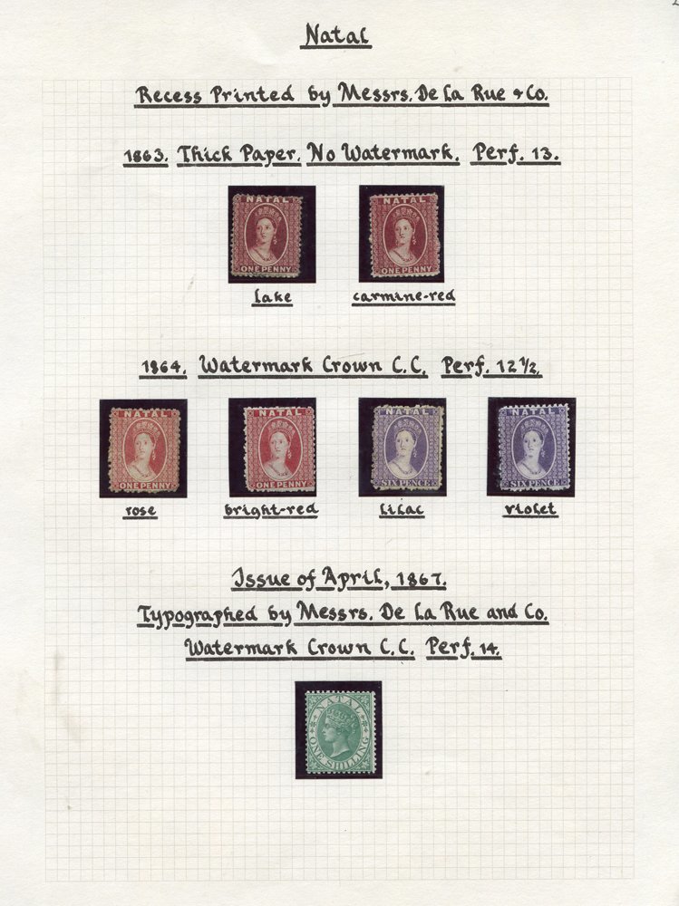 1862 No Wmk 1d (2), 1863-65 CC 1d (2) & 6d (2) Shades, 1867 1s Green, Unused Or With Large Part Gum, 1s - Original Gum,  - Altri & Non Classificati