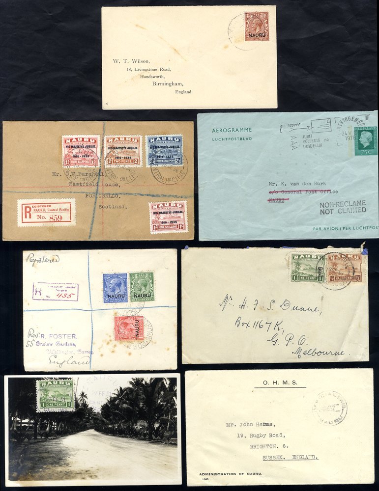 1918-70 Covers (6) & An Unaddressed 1931 1d PPC, Ingoing 1970 Cover Has NON RECLAIME/NOT CLAIMED H/stamp. - Other & Unclassified