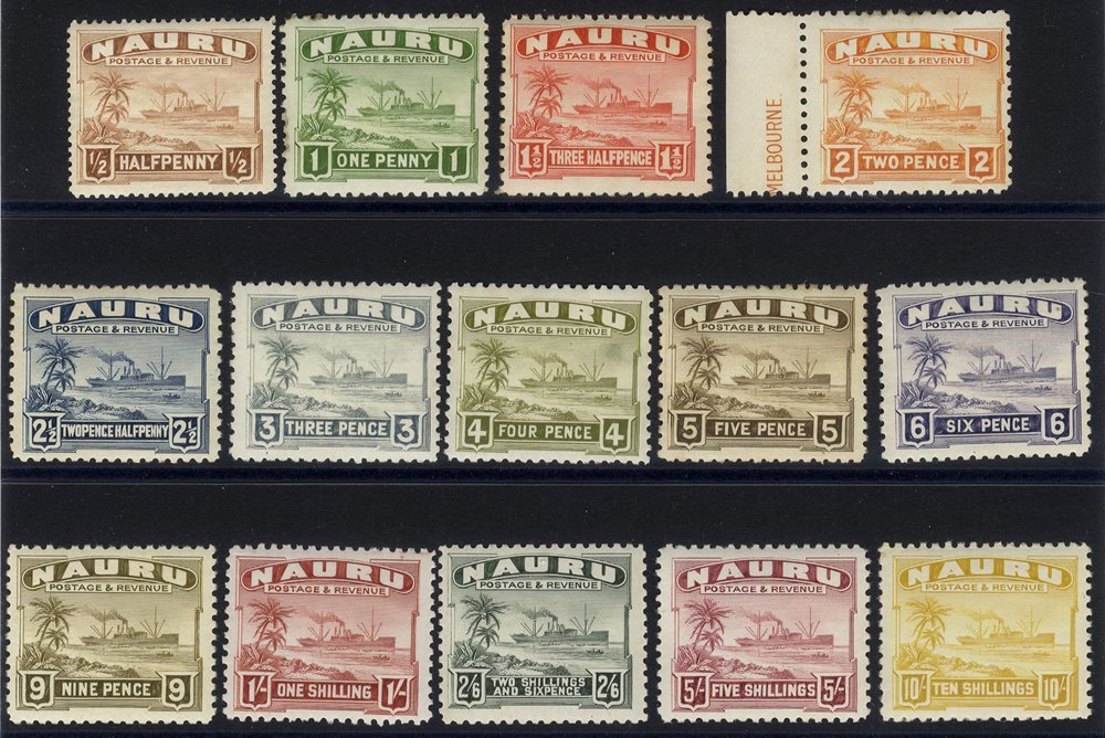 1924 Century Freighter Defin Set On White Paper M, Odd Tone On Some Lower Vals & 4d Has Small Thin, SG.26A/39A. (14) Cat - Other & Unclassified