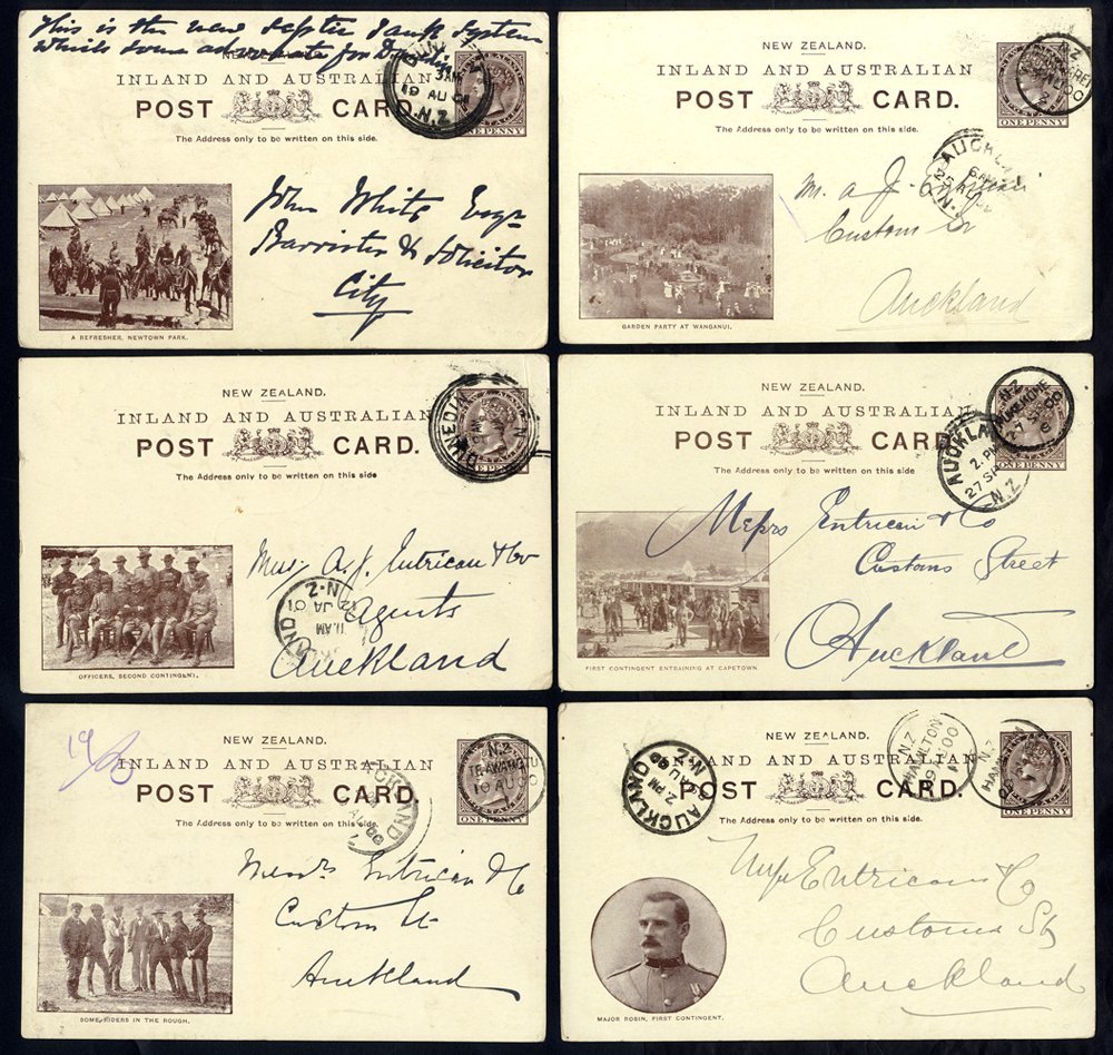 BOER WAR 1900-01 1d Illustrated Patriotic Cards, 12 Different Cards All Used Within New Zealand. - Other & Unclassified