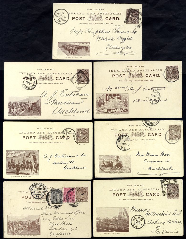 BOER WAR 1900-01 Illustrated Patriotic Cards (13 Different), 8 Used, 7 Internally, One With A ½d & 1d Added Going To The - Sonstige & Ohne Zuordnung