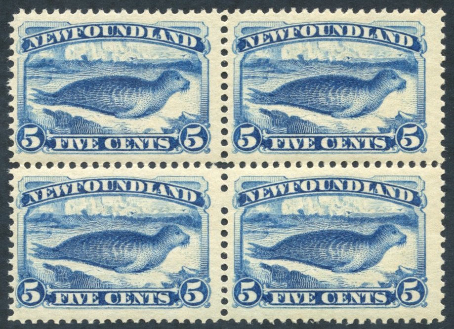 18974 5c Bright Blue, Fresh UM Block Of Four, SG.59a, Cat. £320+ - Autres & Non Classés