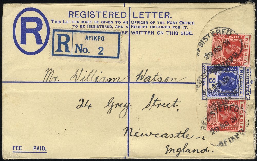 1930-31 Pair Of Reg Covers To UK, 5d Frankings With Scarce Pmks Of Numan And Damaturu With Reg Labels Named In Red M/s,  - Other & Unclassified