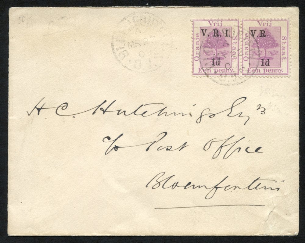 British Occupation 1900 First Printing 1d On 1d Purple Horizontal Pair, The Right Stamp Showing Second Stage Of Variety  - Altri & Non Classificati