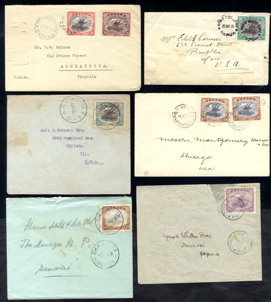 1911-18 Covers & 1d Postcard M, Four To The USA At A 3d Rate, Two Internally Used & A 1961 Cover With Pairs Of 1d & 3d + - Sonstige & Ohne Zuordnung