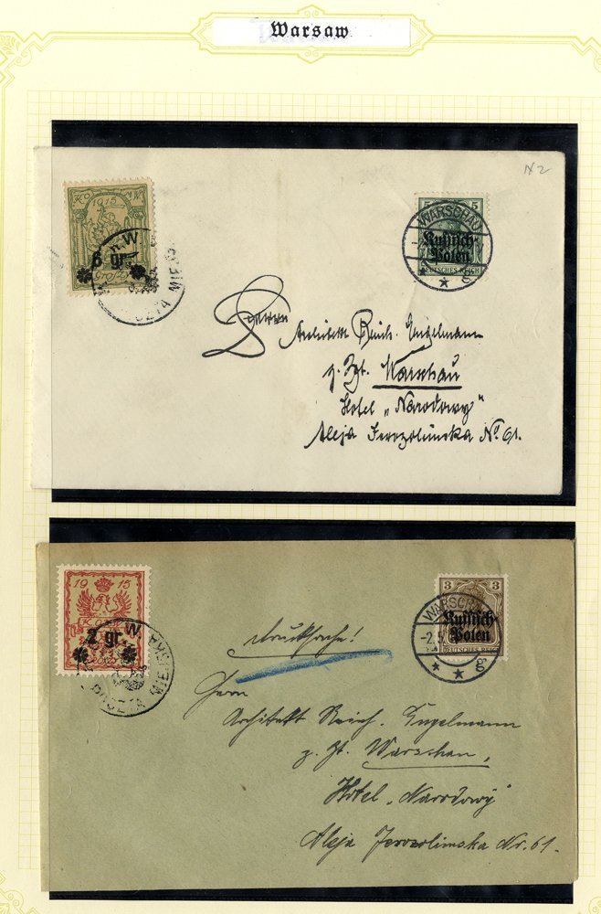 1914-18 WWI LOCAL ISSUES Collection On Leaves Incl. Przedbonz 1917 2gr & 4gr U + Couple Of Imperf Forgeries, 1918 2gr &  - Other & Unclassified