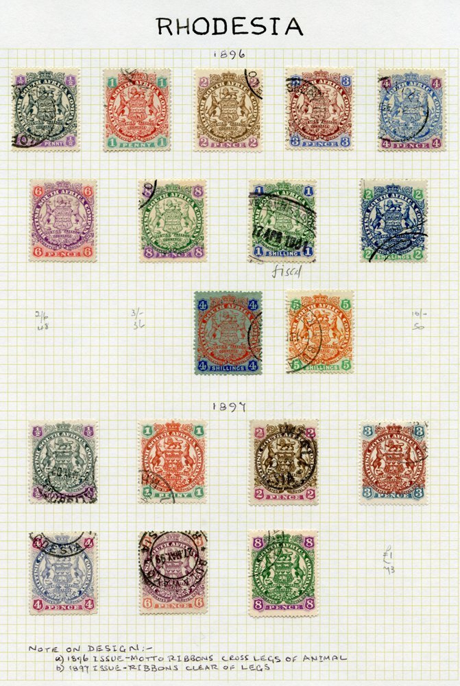 1893-1970 VFU Collection On Leaves Incl. 1892 To 6d, 1896 ½d, 1d & 2d Optd On Cape Stamps, 1896 Arms To 5s, 1897 Arms To - Other & Unclassified