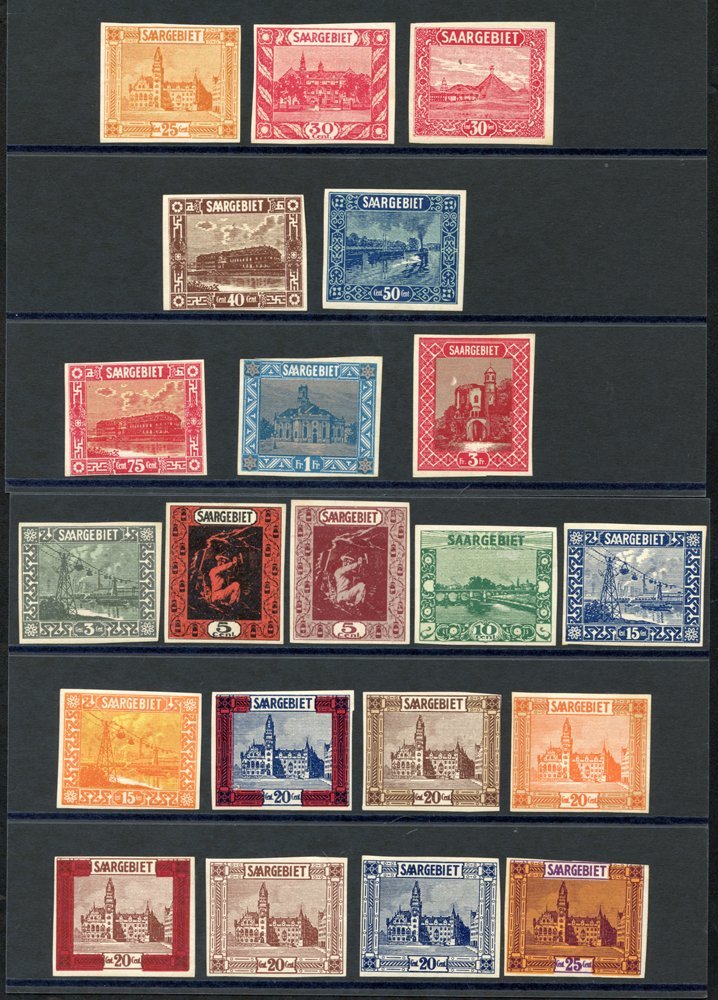 1921 Pictorial Defins Selection Of Imperf Colour Essays With Gum - Denominations Up To 3f. (21) - Altri & Non Classificati