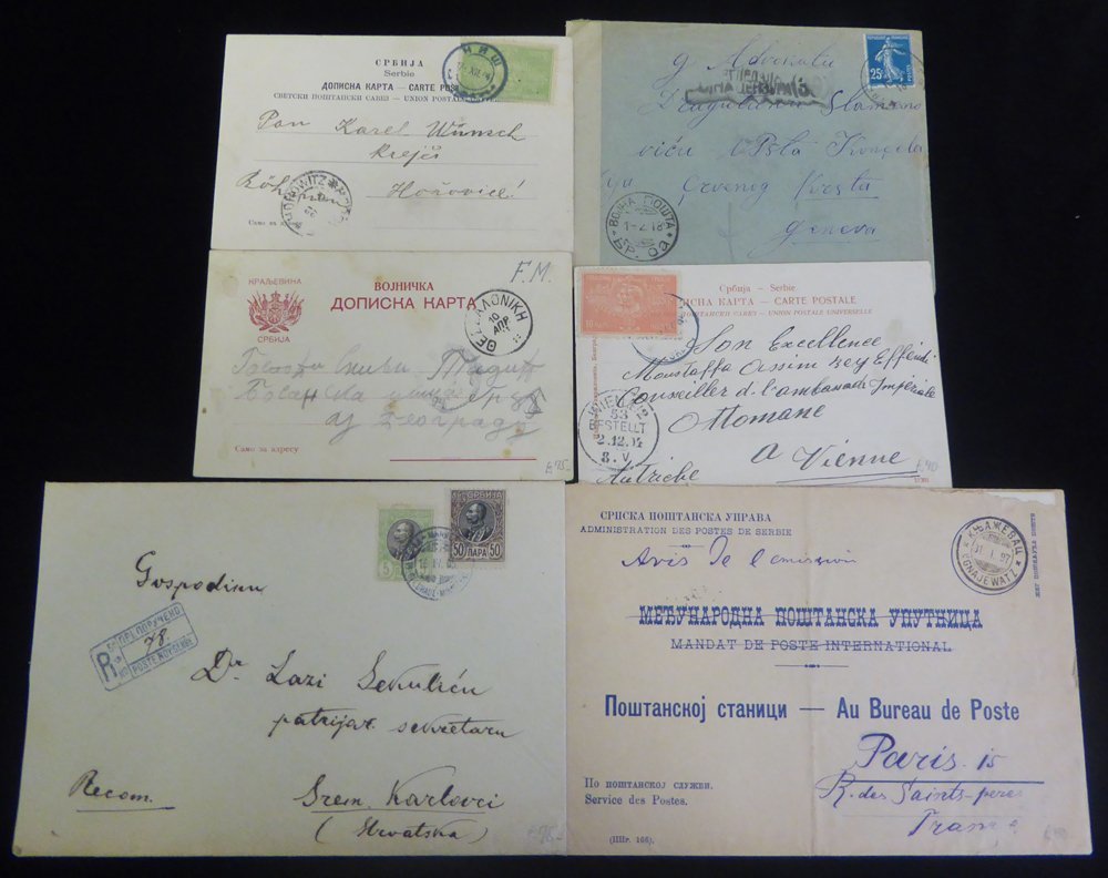 1897-1918 Postal History Selection From 1897 Official Unfranked P.O Envelope To Paris Bearing GNAJEWATZ Bilingual D/stam - Altri & Non Classificati