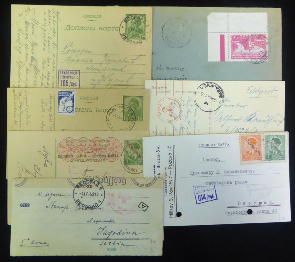 WWII Bundle Of Censored Stationery Cards Of Various Types Incl. Provisional Ovpts, Red Cross Item, German Feldpost Cards - Other & Unclassified