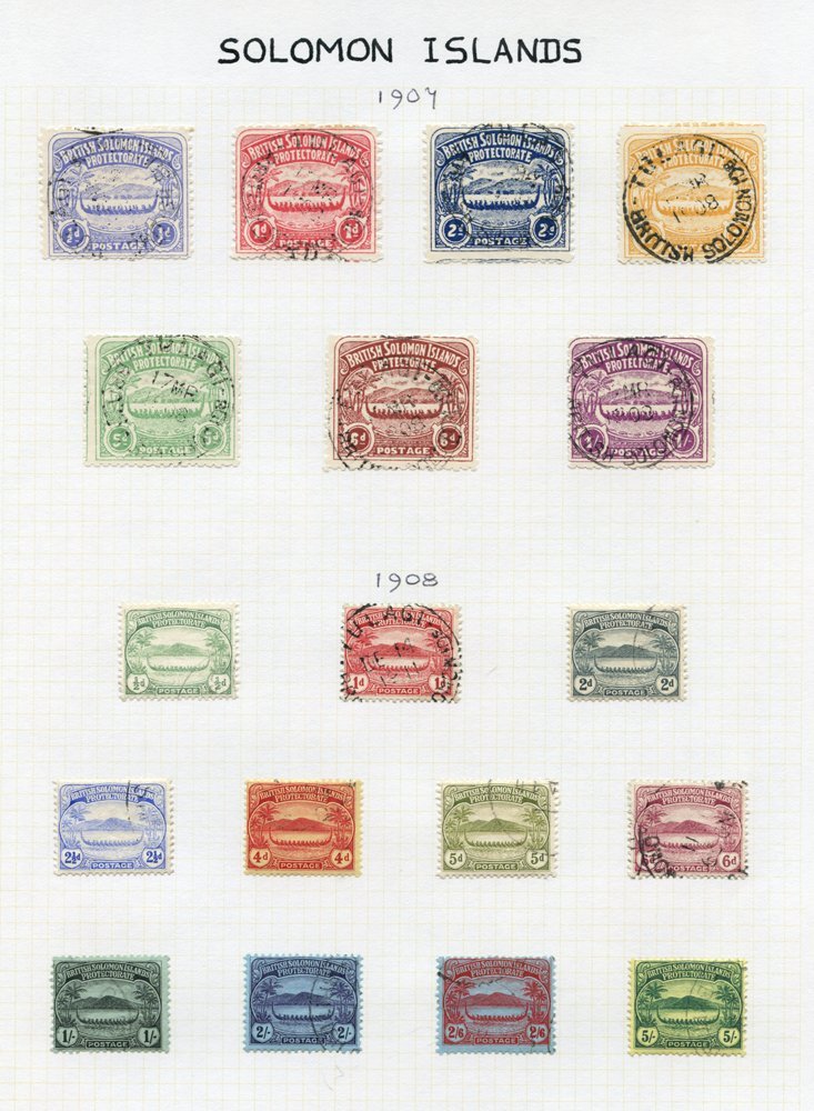 1907-65 VFU Collection On Leaves Incl. Large Canoe Set, 1908 Small Canoe Set, 1913 Set, 1914 Vals To 10s, 1935 Jubilee S - Altri & Non Classificati