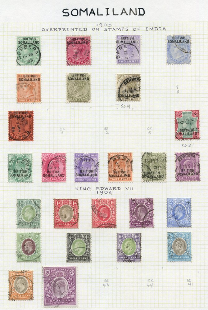 1903-60 VFU Collection On Leaves Incl. 1903 Opts At Top To 4a & 12a, Opts At Bottom 6a & 1r On KEVII Set Of 6, 1904 Set  - Altri & Non Classificati