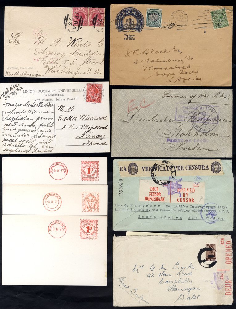 1907-44 Covers, Cards & Meter Franks. Group Of Covers Incl. Both WWI & WWII Censored Mail, Three Proof Meter Marks, 1914 - Sonstige & Ohne Zuordnung