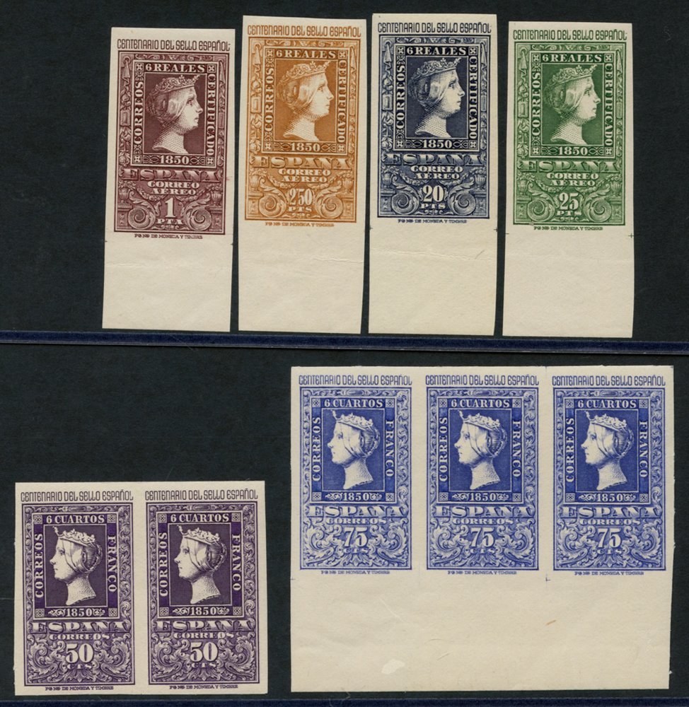 1950 Stamp Centenary 50c (pair), 75c Marginal Strip Of Three, 1p, 2p.50, 20p & 25p, Lower Marginal Singles All Superb UM - Other & Unclassified